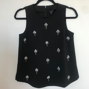Ann taylor sleeveless blouse with stones